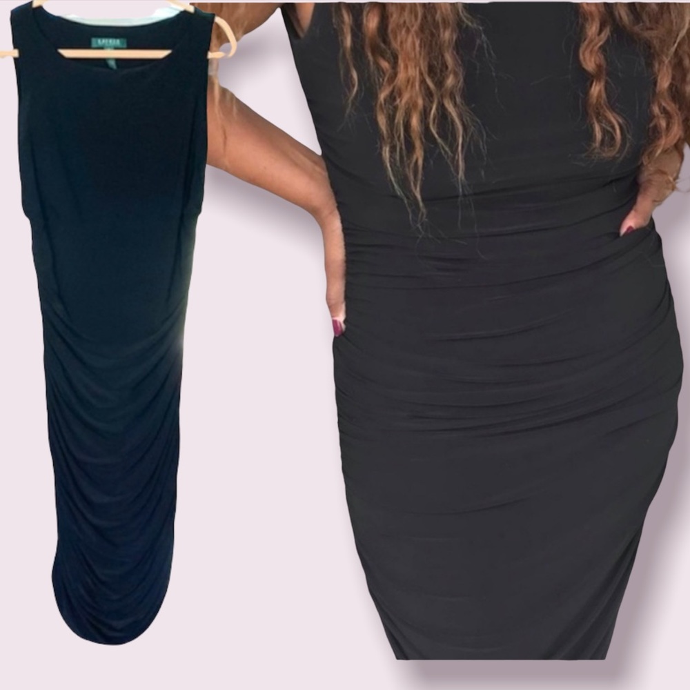 Ralph Lauren rushed black sleeveless dress size 12